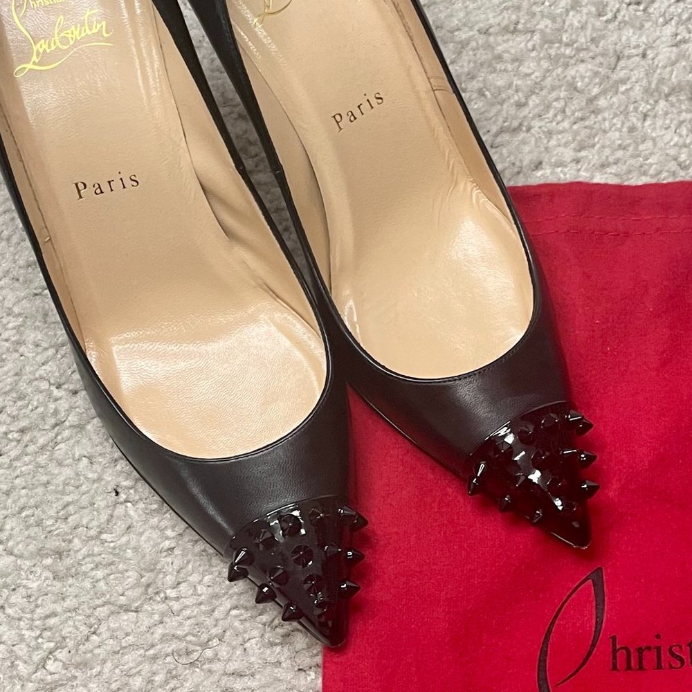 Christian Louboutin Geo Spike Point-Toe Pump, Black - Picture 3 of 5